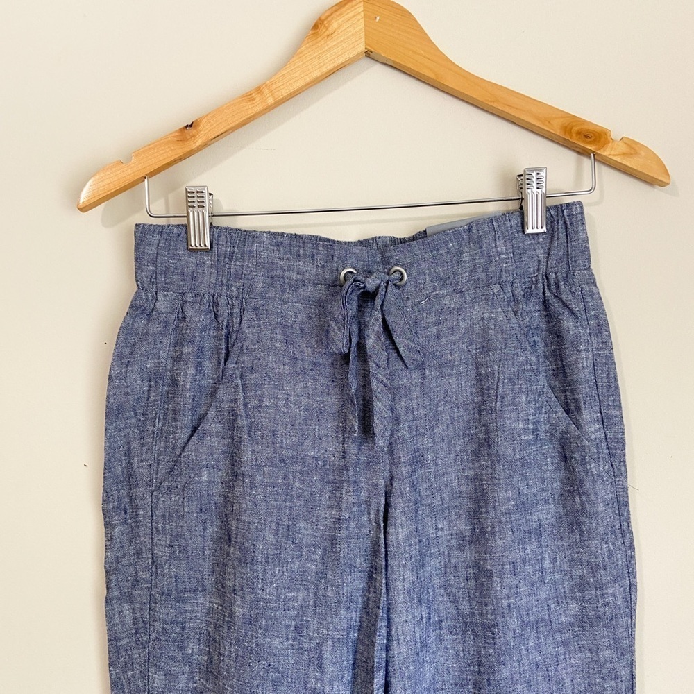 NWT Van Heusen Blue Linen Joggers with Elastic Waistband - Picture 2 of 6